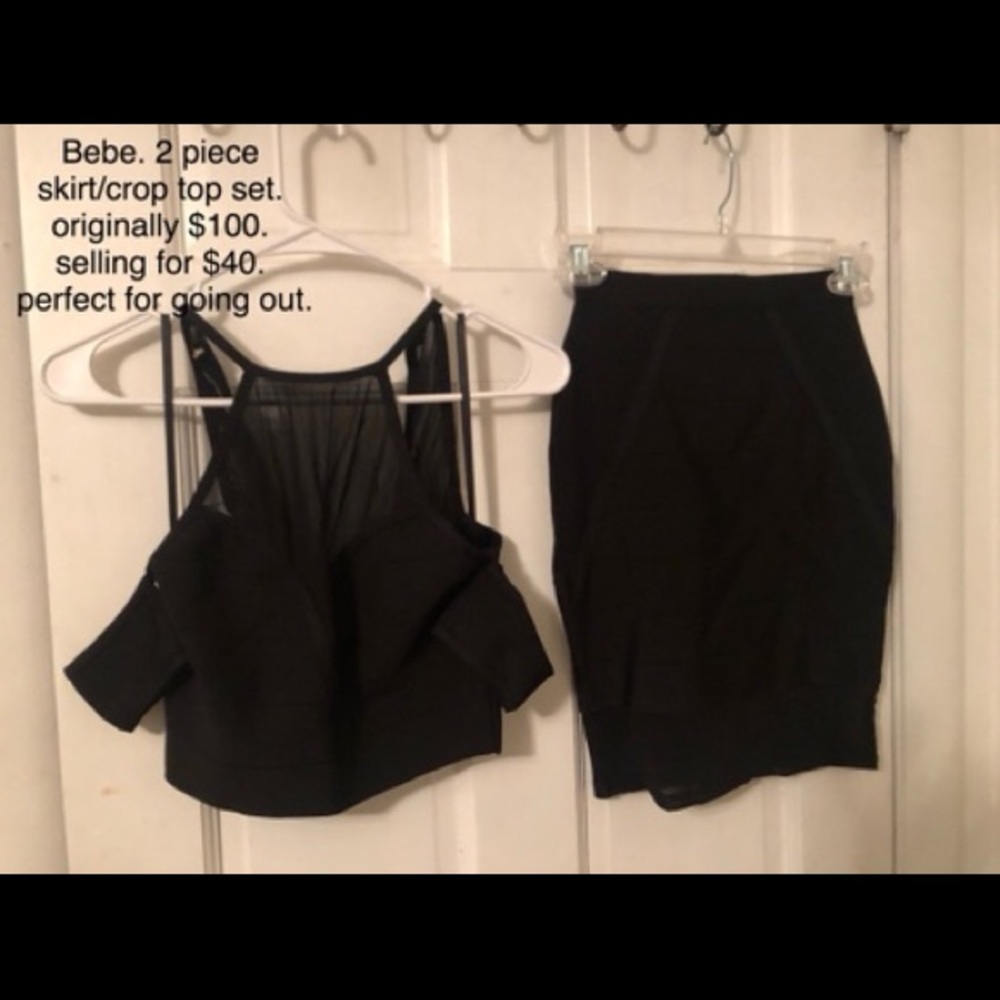 Bebe two piece top & skirt